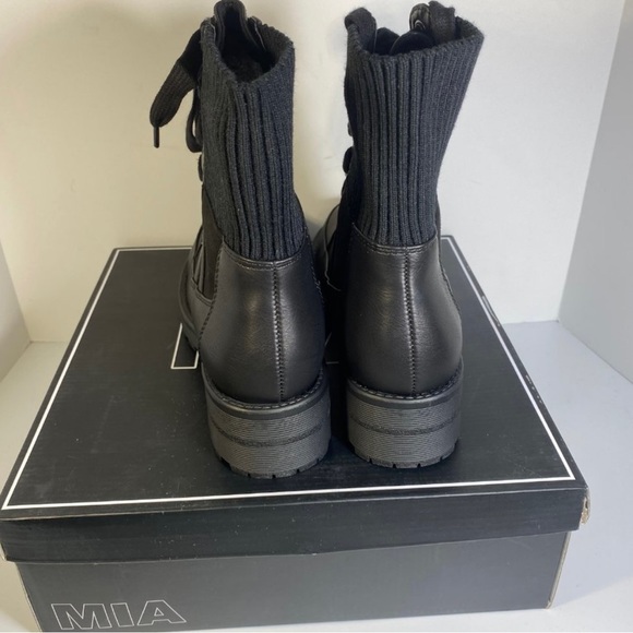 MIA Malcolm Black Combat Boots w/sock detail - Picture 5 of 7